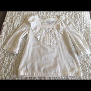 NWOT See By Chloe White Ruffle Blouse 3/4 6 Small